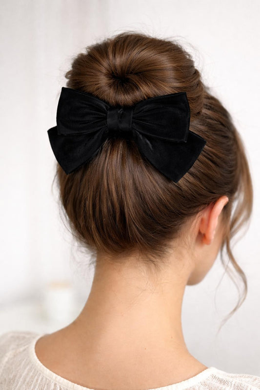 Elegant Black Velvet Bow